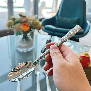 DF BC Juego de Cubiertos de Acero Inoxidable Martillado, Ecológico, Tenedor, Cuchillo y Cuchara para Bodas, Regalo de Navidad - Product Image 2