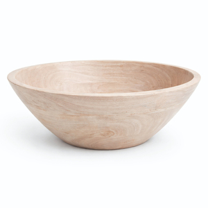 Tazón para Ensalada de Madera Tallada de Primera Calidad con Vetas Naturales Claras y Forma Cónica Elegante, Apto para Lavavajillas y Ecológico - Product Image 1