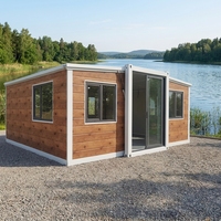Maison conteneur extensible 20 pieds OEM ODM, isolée, préfabriquée, petite cabane pour complexe balnéaire en bord de lac, villa de vacances, hébergement touristique