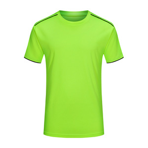 เสื้อยืดคอกลมแห้งเร็วสีพื้นโพลีเอสเตอร์ชุดกีฬาสำหรับกิจกรรมกลุ่มทีมชุดทำงานแบบกำหนดเอง - Product Image 3