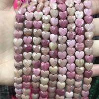 Chaîne de perles en pierre naturelle facettée de 8 mm, perles en pierre en forme de cœur pour la création de bijoux et l'artisanat