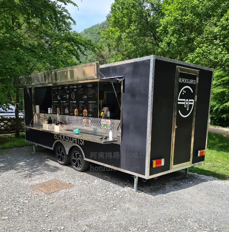 Carrito de comida caliente para hamburguesas, nuevo diseño de camión móvil para Catering
