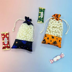 Halloween  Personnalisé  Pochette en coton et en organza Emballage de bonbons Sac à cordon pour bonbons - Product Image 4