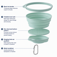 Vente en gros de bols à eau pour chien en silicone pliables, portables, de voyage, d'extérieur, de qualité alimentaire, sans BPA, imperméables et colorés