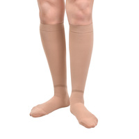 Bas de contention à bout ouvert pour femme 15-21 mmHg, socquettes de soutien jusqu'au genou à compression graduée pour la grossesse et la maternité