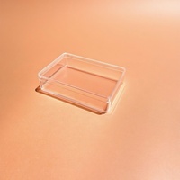 Boîte de rangement transparente anti-poussière en plastique alimentaire de qualité alimentaire, épaisseur 2 mm, petite, carrée, avec couvercle, boîte à bonbons en PS