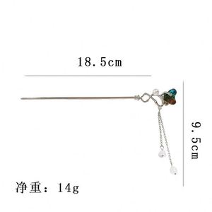 Horquilla de Corazón Colorida para Mujer, Exquisita Horquilla de Estilo Chino con Borla de Perlas, Horquillas Retro Elegantes y Versátiles - Product Image 6