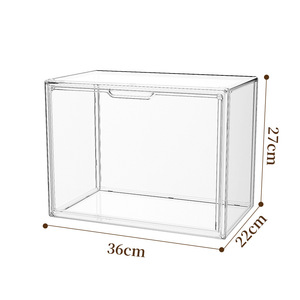 Caja de almacenamiento transparente apilable, rectangular, a prueba de polvo y humedad, para protección del armario, vitrina para productos de lujo - Product Image 2
