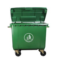 Poubelle d'assainissement verte 660 litres grande poubelle de camion à benne basculante municipale poubelle en plastique extérieure épaissie
