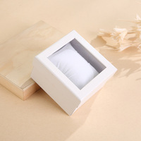 Exquisita Caja de Regalo de Cartón Transparente de Color Puro para Relojes, Caja de Almacenamiento de Joyería de Color Sólido Simple