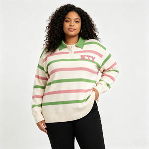<span class=keywords><strong>Cardigan</strong></span> da <span class=keywords><strong>Donna</strong></span> a Righe <span class=keywords><strong>Rosa</strong></span> con Ricami, Maniche Lunghe e Motivo Jacquard Lavorato a Maglia, ODM OEM - Product Image 1