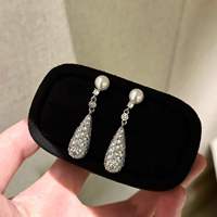Boucles d'oreilles tendance en perles d'eau douce plaquées platine, style luxe léger, 6-7mm, naturelles, de haute qualité, bijoux incontournables pour