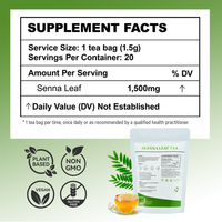 Thé minceur HALAL à marque privée Chinaherbs, logo personnalisé, thé aux herbes naturelles efficace pour perdre du poids, feuilles de séné pour adultes