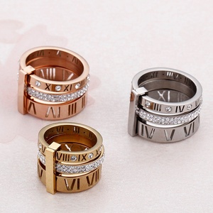 Nouvelles tendances, bijoux en acier inoxydable 316L, bague de <span class=keywords><strong>mariage</strong></span> en acier inoxydable avec chiffres romains pour femmes et hommes - Product Image 6