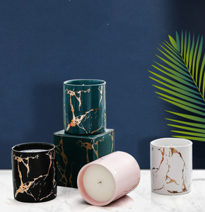 Vela perfumada de cera de soja con etiqueta privada personalizada de fábrica, vela de cerámica de mármol para Decoración de cumpleaños, boda, Hotel, hogar, regalo - Product Image 4