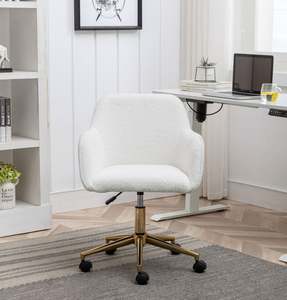 <span class=keywords><strong>Fauteuil</strong></span> <span class=keywords><strong>pivotant</strong></span> confortable en tissu flou réglable en hauteur avec base en métal doré et roues pour chambre <span class=keywords><strong>Table</strong></span> <span class=keywords><strong>de</strong></span> maquillage salon - Product Image 3