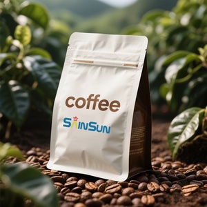 Bao bì túi đựng cà phê bằng giấy bạc nhôm đáy phẳng đen có van, trọng lượng 250g 340g 500g 1kg 10000g 2.5kg - Product Image 2