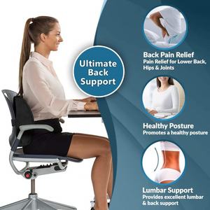 Cojín de Soporte Lumbar para Alivio del Dolor, para Silla de Oficina, con Funda Extraíble, Espuma Viscoelástica - Product Image 5