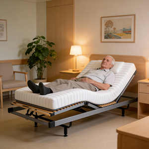 <span class=keywords><strong>Lit</strong></span> médical électrique de haute qualité, axé sur le confort, avec commande filaire, utilisation sûre et facile <span class=keywords><strong>pour</strong></span> les <span class=keywords><strong>personnes</strong></span> <span class=keywords><strong>âgées</strong></span> et les maisons de retraite - Product Image 1