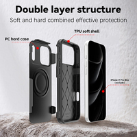 Étui Magnétique Antichoc pour iPhone 17 Pro Max Air 16 Plus 15 Pro Max 14, Coque de Protection Double Couche de Qualité Militaire Anti-Choc