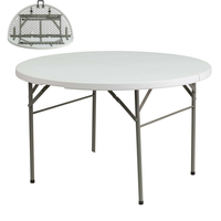 Table ronde pliable en plastique blanc pour banquet de mariage, tables et chaises pliantes pour événements