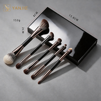 YANJIE – Nouvel ensemble de pinceaux de maquillage portables à double embout avec étui miroir et pinceaux doux pour estomper les fards à paupières, idéal pour les voyages (vente en gros)