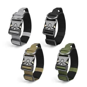 <span class=keywords><strong>Collar</strong></span> táctico para perro, grueso, básico, pequeño, grande, personalizado, para aventuras al aire libre, con accesorios de sujeción - Product Image 5