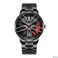 Montre de luxe pour homme 2024 en acier inoxydable, mouvement à quartz entièrement automatique, cadran en verre, aiguilles, boîtier en alliage tendance, 3 ATM