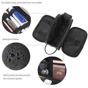 Bolsa de Maquillaje Portátil de Fábrica BSCI, Bolsa de Almacenamiento Multifuncional para Hombre, Bolsa de Aseo Impermeable de PU Retro de Gran Capacidad - Product Image 6