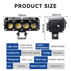ไฟสปอร์ตไลท์มอเตอร์ไซค์ LED 4 ดวง สีขาว/เหลือง กันน้ำ รุ่น MO27 รับประกัน 2 ปี สำหรับรถบรรทุก รถเอทีวี รถยนต์  ลดราคาพิเศษ - Product Image 2