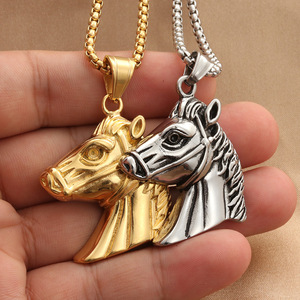 Horse Head Pendant <b>Titanium</b> Steel Animal Themed Men's Fashion Gift Jewelry Summer 2021 - Product Image 4
