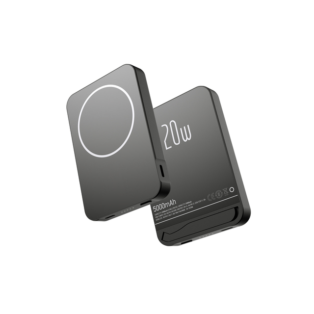 Sleek Aluminium Wireless Magnetic Power Bank Magsafered Compatible 10000mAh Power Bank With Foldable Stand for iPhone 17 Pro Max