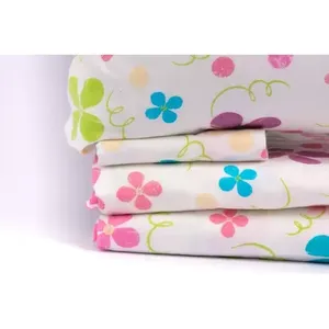 Ensemble de draps en flanelle de printemps, taille king, imprimé floral, 100% coton, literie pour usage domestique - Product Image 1