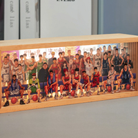 Boîte à ombres LED 3D Anime 13x33cm, faite à la main, personnalisable, veilleuse USB, décoration de bureau, cadeau pour les collectionneurs d'anime, 6 couches