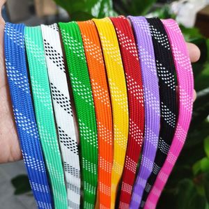 High Quality Flat Thick Sneakers Shoelaces 2 Pair 47.24 Inch Burnt Orange Black Twill Point Athletic <b>Lace</b> - Product Image 2