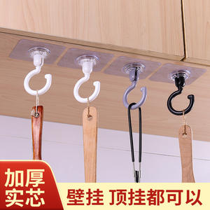 Gancho Giratorio de Pared con Ventosa, Adhesivo Fuerte, Gancho Individual para Cocina, Forma Cuadrada Blanca - Product Image 3