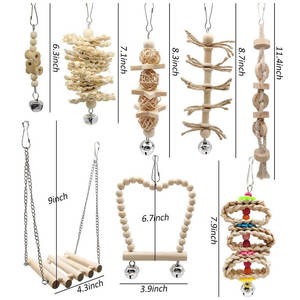 8 Packs Bird Parrot Swing Chewing <b>Toys</b> <b>Wooden</b> Bird Tearing <b>Toys</b> Natural Opp Bag Picture <b>Animal</b> <b>Toys</b> Pet Training Products 10pcs - Product Image 5