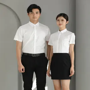 Nhà Máy Bán buôn Mens kinh doanh váy trắng Áo sơ mi ngắn tay áo chính thức giản dị