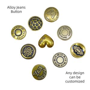 Biểu Tượng Tùy Chỉnh Dập Nổi Kim Loại Denim Jeans Buton Vintage Phong Cách Bronze Kẽm Hợp Kim Jeans Nút - Product Image 5