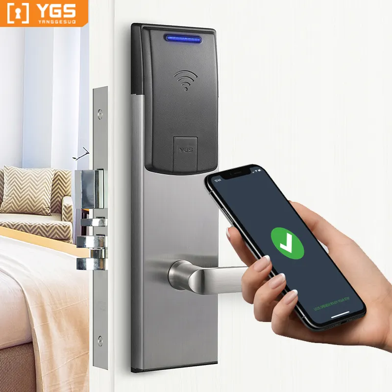 YGS rfid card system electronic key digital smart price hotel door lock manufacturer