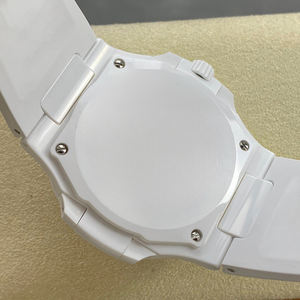 Montre de luxe personnalisée pour homme et femme, boîtier octogonal en céramique, cadran rayé rose, affichage de la date, montre sport, montre intemporelle - Product Image 4