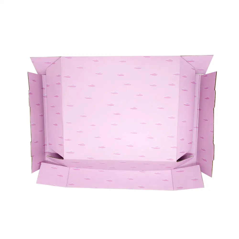 도매 인쇄 재활용 핑크 골판지 사용자 정의 우편물 상자 포장 골판지 판지 상자