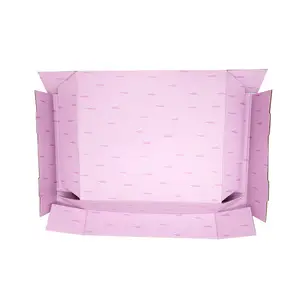 Emballage de boîte postale personnalisée en carton ondulé rose recyclé imprimé en gros Boîte en carton de papier ondulé