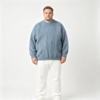 Pull-over en maille respirant à col rond pour homme, nouvelle collection hiver, épaisseur standard, style décontracté, manches longues, mélange acrylique et nylon