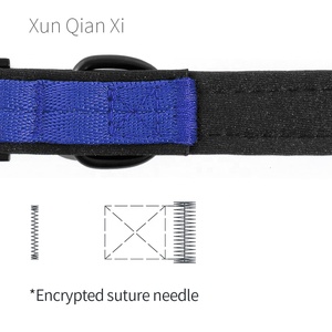 Collier pour chien Pug en nylon épais bleu foncé, personnalisable avec logo OEM, sangle en nylon épaisse, boucle en métal, réglable, polyester, vente en gros - Product Image 4
