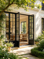 Porte d'entrée battante en aluminium à double vitrage moderne personnalisée, insonorisée, pour usage commercial et résidentiel