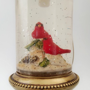 Resina personalizzata artigianato lanterna musicale in plastica globo di neve resina piccolo uccello <span class=keywords><strong>rosso</strong></span> interno per regalo di festa - Product Image 4