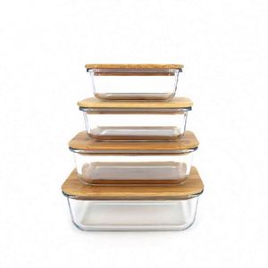 Lonchera Rectangular de Vidrio Resistente a Altas Temperaturas con Tapa de Bambú, Apta para Microondas y Refrigerador, Hermética, para Mantener la Comida Fresca, para Recién Nacidos - Product Image 5