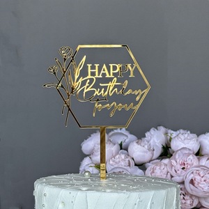 Adorno acrílico para tartas, para decorador de pasteles, soporte para tartas de feliz cumpleaños, para decoración de pasteles - Product Image 4