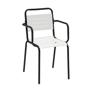 户外咖啡厅餐厅用餐屋摊位用耐用的铁露台扶手椅，带金属座椅和靠背 - Product Image 2